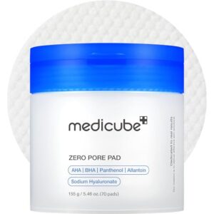 medicube Toner Pads Zero Pore Pad 2.0 | Dual-Textured Facial Pad for Exfoliation and Pore Care with 4.5% AHA Lactic Acid, 0.45% BHA Salicylic Acid | Ideal for All, Korean Skin Care, 70 Pads (1 Pack) medicube Toner Pads Zero Pore Pad 2.0 | Dual-Textured Facial Pad for Exfoliation and Pore Care with 4.5% AHA Lactic Acid, 0.45% BHA Salicylic Acid | Ideal for All, Korean Skin Care, 70 Pads (1 Pack)