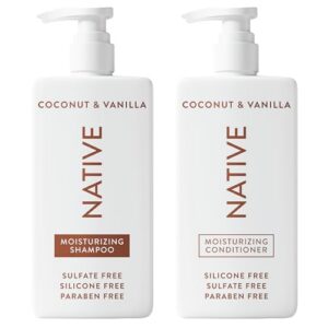 Native Coconut & Vanilla Shampoo and Conditioner Contain Naturally Derived Ingredients | All Hair Types, Color & Treated, Fine to Dry Damaged, Sulfate & Dye Free – 2-Pack Native Coconut & Vanilla Shampoo and Conditioner Contain Naturally Derived Ingredients | All Hair Types, Color & Treated, Fine to Dry Damaged, Sulfate & Dye Free – 2-Pack