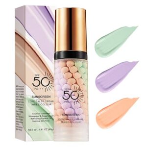 3 In 1Primer for Face Before Makeup,Sunscreen Isolation Cream, SPF 50, One Step Color Corrector Face Primer, Blurs Imperfections Oil Control & Moisturizing Skin Tone Correcting,Radiance Skin 3 In 1Primer for Face Before Makeup,Sunscreen Isolation Cream, SPF 50, One Step Color Corrector Face Primer, Blurs Imperfections Oil Control & Moisturizing Skin Tone Correcting,Radiance Skin