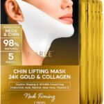 maree v line lifting mask with 24k gold – deep collagen face mask for women – jawline shaper mask with retinol & hyaluronic acid – neck tightening & firming double chin strap for face lift