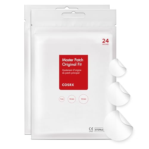cosrx acne pimple patch absorbing hydrocolloid original 3 size patches for blemishes and zits cover, spot stickers for face and body, not tested on animals