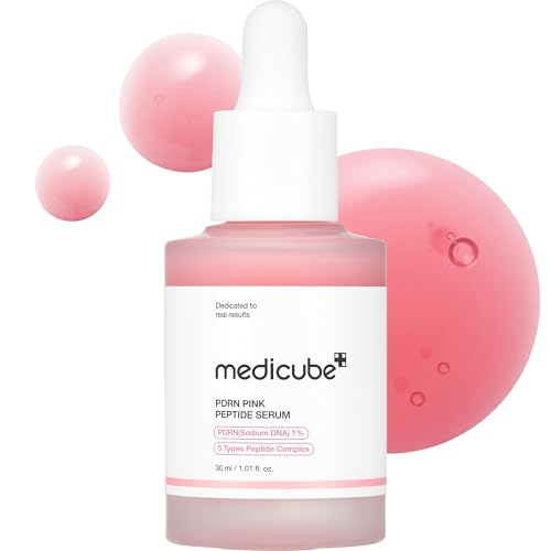 medicube pdrn pink peptide serum with salmon dna | pink glow serum with peptides & niacinamide for hydration & firm looking skin | uneven tone care | korean skincare, 1.01 fl. oz