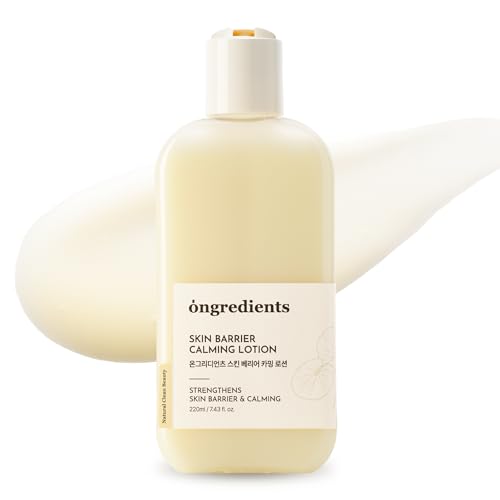 ongredients skin barrier calming lotion | lightweight moisturizer for dry, sensitive skin | centella, 9 peptide complex, glucose, soothing, calming, hydrating | vegan, korean skincare (7.43 fl oz)