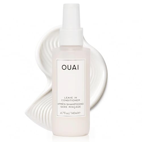 ouai leave in conditioner & heat protectant for hair prep hair for styling or use as detangling spray to fight frizz & flyaways no parabens, sulfates or phthalates (4.7 oz)