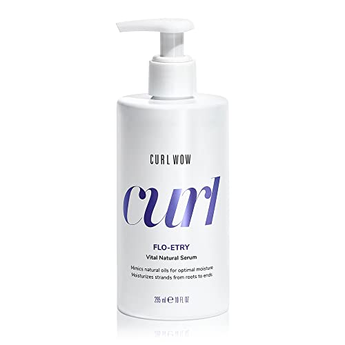 color wow curl wow flo etry vital natural serum – rich oil blend moisturizes dry, dehydrated strands from root to tip for instantly plump, plush, juicy curls, no weight or greasy feel!