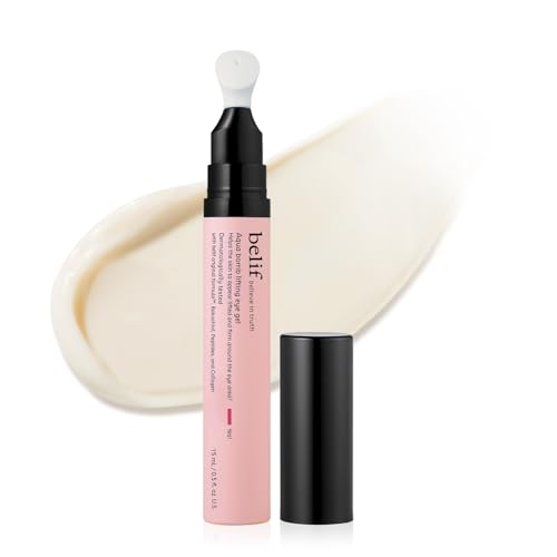 belif retinol firming eye serum – aqua bomb lifting eye gel with collagen & bakuchiol for puffiness, fine lines & wrinkles, peptide & hyaluronic acid, korean skin care