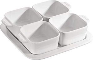 staub 40511 586 appetizer set, white, ceramic, small plate set, 7.4 x 7.4 inches (18.7 x 18.7 cm), appetizer set
