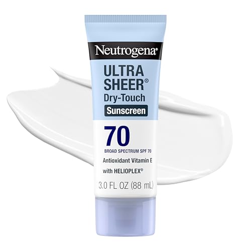 neutrogena ultra sheer dry touch sunscreen lotion spf 70, broad spectrum, water resistant 80 min, oil free, oxybenzone free, non comedogenic, matte finish, body sunscreen, travel size 3 fl oz