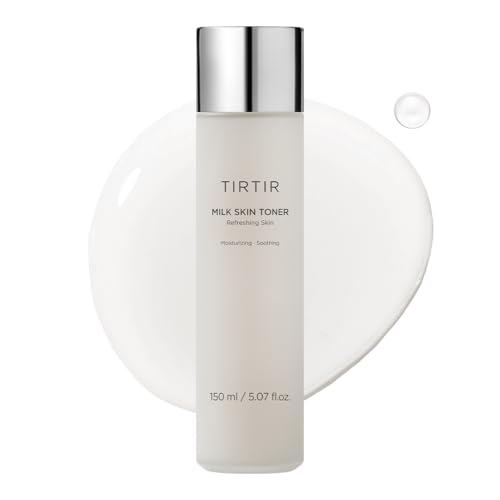 tirtir milk skin rice toner deep moisturizing, hydrating and refreshing for face, niacinamide, ceramide, rice bran extract, nature oriented ingredients, korean skin care, vegan, 150ml / 5.07 fl.oz.