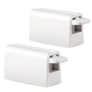 BEZOX Minimalist Toothpaste Tube Squeezers(Set of 2), Toothpaste Roller Squeeze Tool, Eco-Friendly Toothpaste Holder Dispenser – White