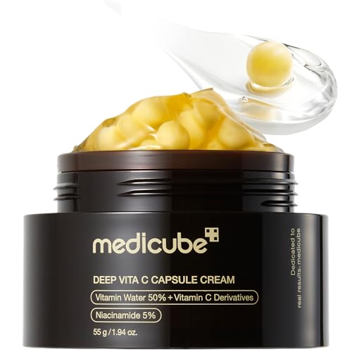 medicube capsule cream with deep vitamin c | liposome vitamin c golden capsule for radiance & firm looking skin | hydrating glow gel texture | korean skincare, 1.94 oz