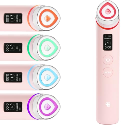 medicube booster pro | 6 in 1 real glass glow beauty massager | for clear, radiant, firmer looking skin | korean skin care | pink