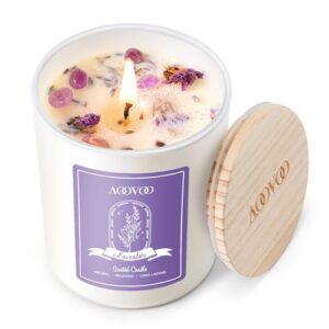 AOOVOO Lavender Scented Candles for Women – Aromatherapy Candle with Crystals Inside, 7oz Soy Candles for Home Scented, Birthday Gifts Mothers Day Candle for Women Mom AOOVOO Lavender Scented Candles for Women – Aromatherapy Candle with Crystals Inside, 7oz Soy Candles for Home Scented, Birthday Gifts Mothers Day Candle for Women Mom