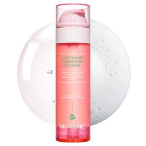 [K-Beauty] Rose Vitamin Oil to Foam – All-in-One Korean Face Wash OilBased Foaming Facial Cleanser – Pore Minimizing & Blackhead Remover – Makeup Deep Cleansing Oil for All Skin Types (3.88 fl oz)
