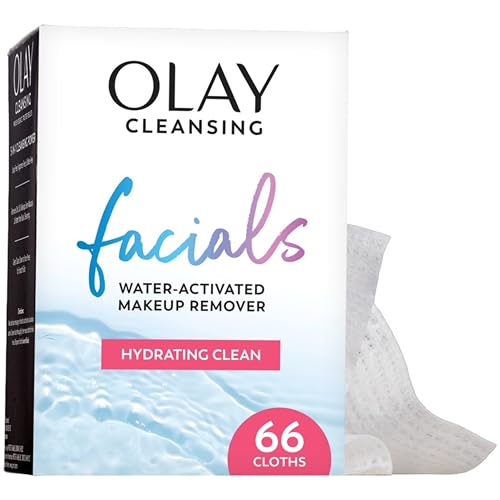 olay makeup remover wipes, daily facials hydrating face cleanser for normal to dry skin, alcohol & fragrance free, soft face wash towels, travel essentials for women, convenient dry cloths, 66 ct