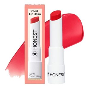 honest beauty moisturizing vegan tinted lip balm, antioxidant rich acai extracts, avocado oil paraben free, cruelty free, blood orange