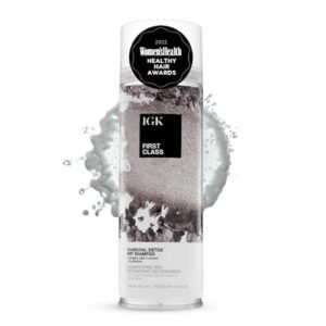 IGK First Class Charcoal Detox Dry Shampoo, Volumizing Spray for Oily Hair, Absorbs Oil + Odor, Invisible Finish with No White Residue on All Hair Colors, Talc-Free + Vegan, 6.3 Fl Oz IGK First Class Charcoal Detox Dry Shampoo, Volumizing Spray for Oily Hair, Absorbs Oil + Odor, Invisible Finish with No White Residue on All Hair Colors, Talc-Free + Vegan, 6.3 Fl Oz