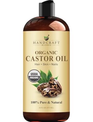 Handcraft Blends Organic Castor Oil 16 Fl Oz | 100% Pure and Natural | Premium Grade Carrier Oil | Hair, Eyelashes and Eyebrows | Hair and Body | Expeller-Pressed | Hexane-Free Handcraft Blends Organic Castor Oil 16 Fl Oz | 100% Pure and Natural | Premium Grade Carrier Oil | Hair, Eyelashes and Eyebrows | Hair and Body | Expeller-Pressed | Hexane-Free