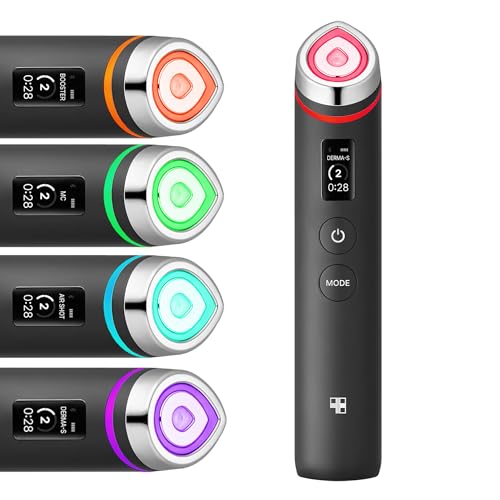 medicube booster pro | 6 in 1 real glass glow beauty massager | for clear, radiant, firmer looking skin | korean skin care | black