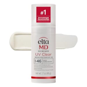 EltaMD UV Clear Face Sunscreen SPF, Oil-Free Sunscreen with Zinc Oxide, Dermatologist Recommended