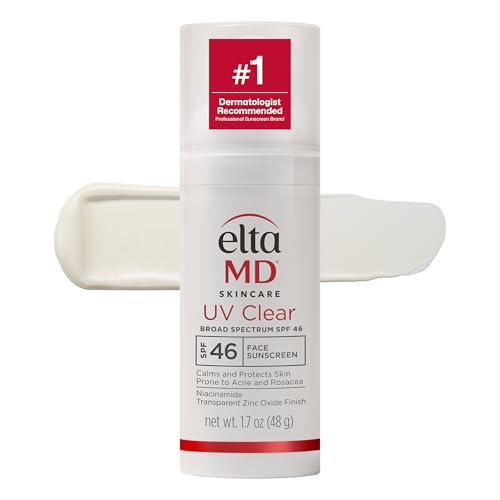 eltamd uv clear face sunscreen spf, oil free sunscreen with zinc oxide, dermatologist recommended