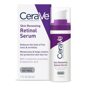 CeraVe Anti Aging Retinol Serum For Face, Encapsulated Retinol With Hyaluronic Acid, Niacinamide & Ceramides, Smooths Wrinkles & Fine Lines, Gentle Skin Brightening Serum, Fragrance Free, 1 Oz CeraVe Anti Aging Retinol Serum For Face, Encapsulated Retinol With Hyaluronic Acid, Niacinamide & Ceramides, Smooths Wrinkles & Fine Lines, Gentle Skin Brightening Serum, Fragrance Free, 1 Oz