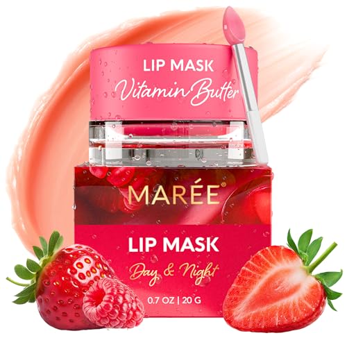maree lip mask overnight lip moisturizer for very dry lips hydrating lip butter balm with hyaluronic acid & collagen overnight lip treatment lip sleeping mask repair hidratante de labios