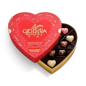 Godiva Gold Heart Belgian Chocolate Box, Assorted Chocolates with Ganache and Pralinés, Elegant Gift for Her, 14 Pc Godiva Gold Heart Belgian Chocolate Box, Assorted Chocolates with Ganache and Pralinés, Elegant Gift for Her, 14 Pc