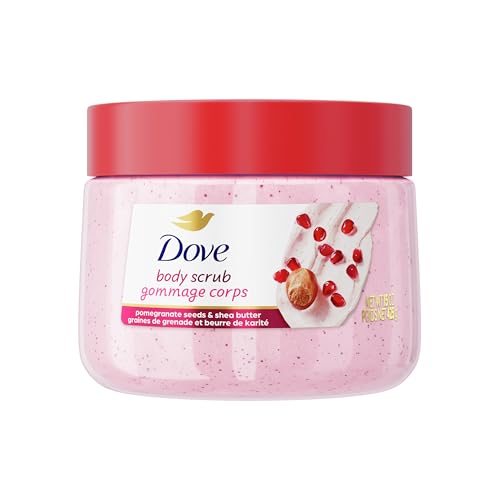 dove pomegranate & shea butter body scrub exfoliates and deeply nourishes for smooth, radiant skin 15 oz